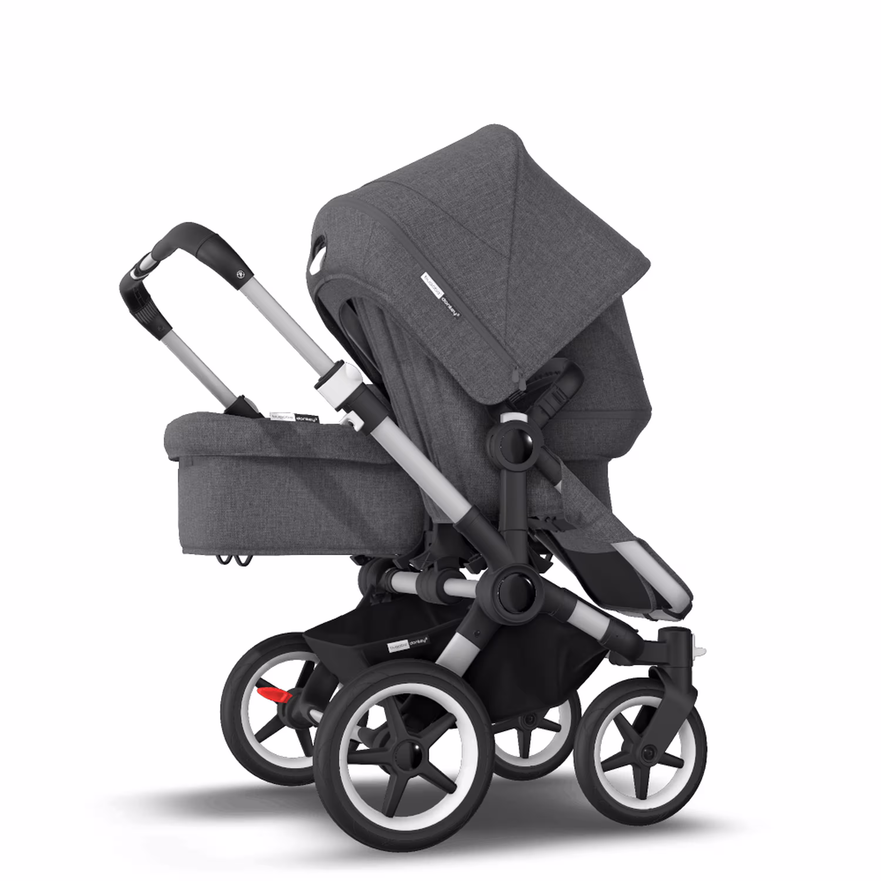 AU - Bugaboo Donkey 3 Duo Seat and Bassinet Stroller Grey Melange, Aluminum chassis - Main Modal Image Slide 3 of 4