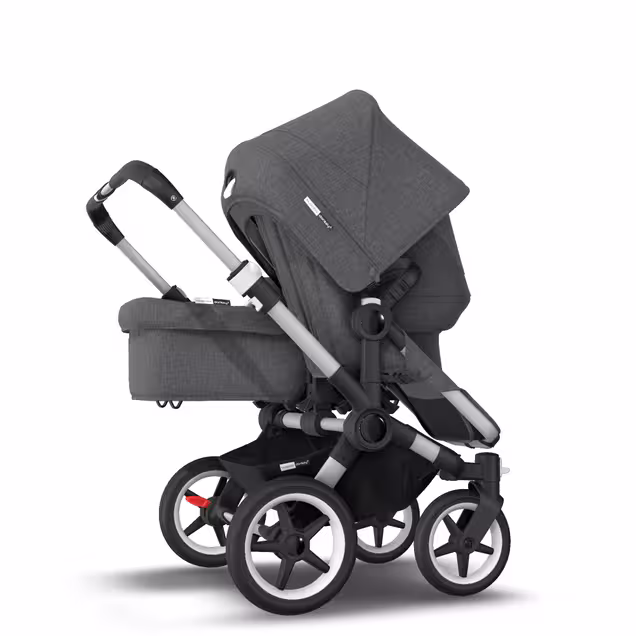 AU - Bugaboo Donkey 3 Duo Seat and Bassinet Stroller Grey Melange, Aluminum chassis - Main Image Slide 3 of 4