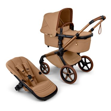 Bugaboo x Stella McCartney Fox 5 Renew 2-in-1 pushchair tobacco brown base, tobacco brown fabrics, tobacco brown sun canopy