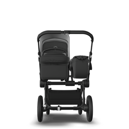 Bugaboo Donkey 5 Mono bassinet and seat stroller black base, midnight black fabrics, grey mélange sun canopy - view 2