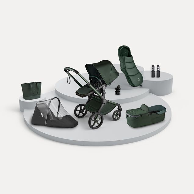 Bugaboo Fox 5 Noir Unverzichtbare Kinderwagen-Sets Mitternachtsgrün - Main Image Slide 1 of 7