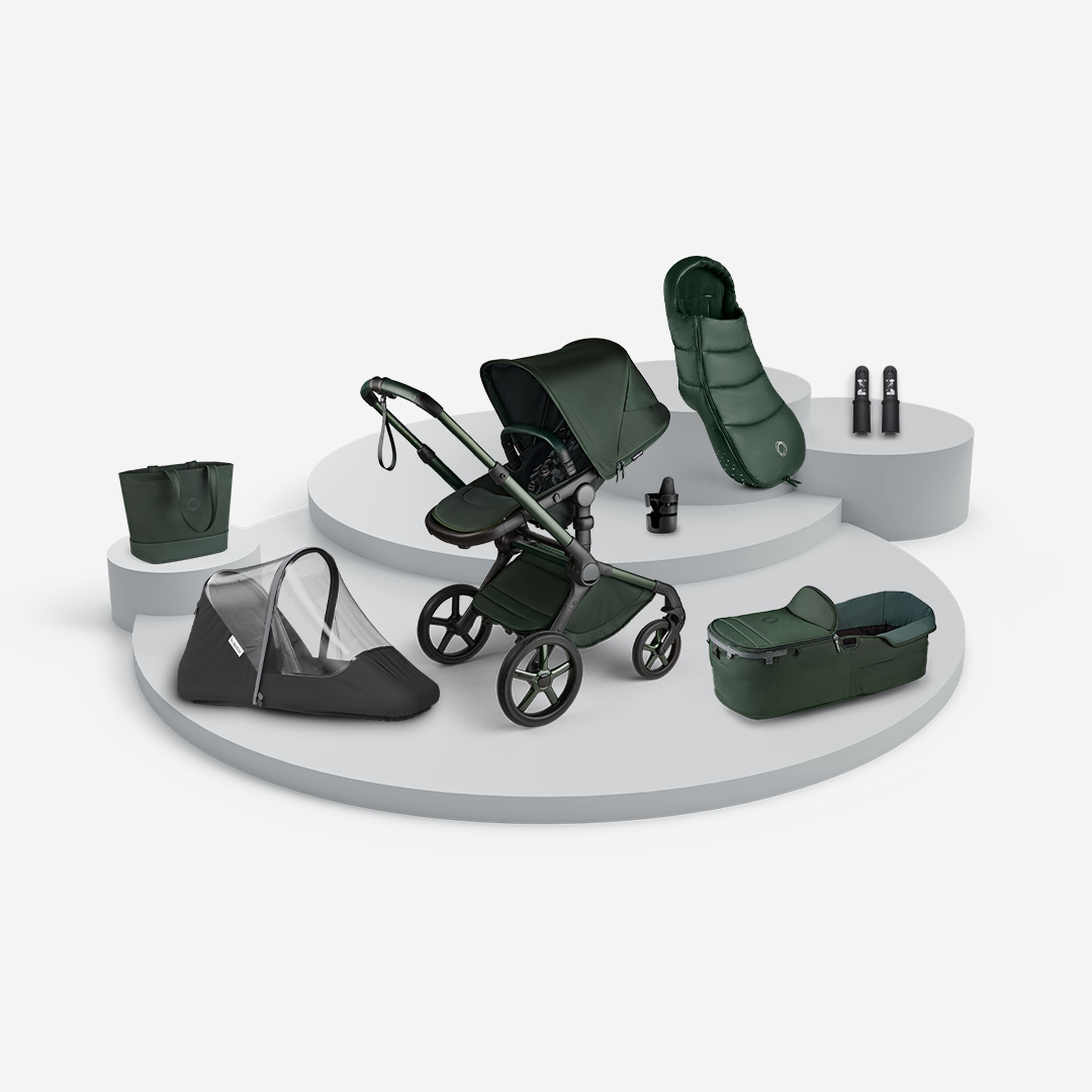 Bugaboo Fox 5 Noir Essential stroller bundle Midnight green - Main Modal Image Slide 1 of 7