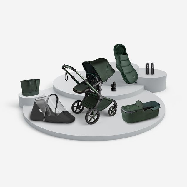 Bugaboo Fox 5 Noir Essential stroller bundle Midnight green - Main Image Slide 1 of 7
