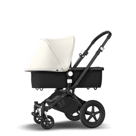 Bugaboo Cameleon 3 Plus seat and bassinet stroller fresh white sun canopy, black fabrics, black base - view 2