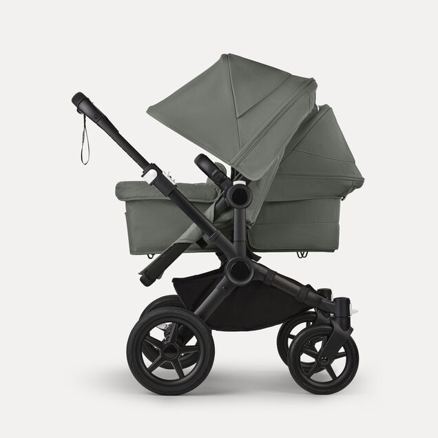Bugaboo Donkey 5 Duo double stroller black base, forest green fabrics, forest green sun canopy - Main Image Slide 2 of 11
