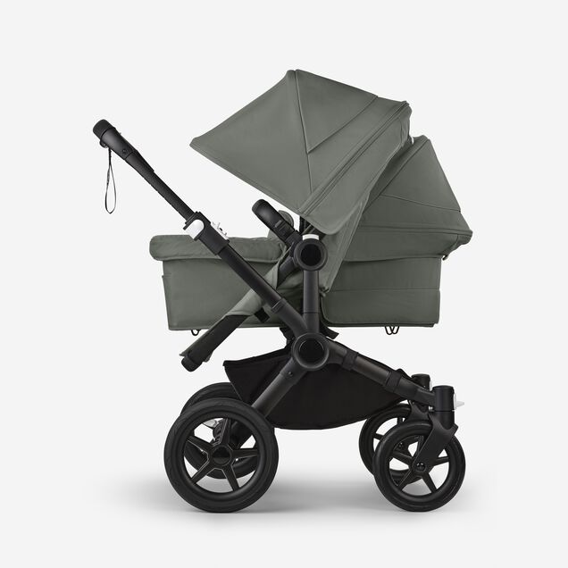 Bugaboo Donkey 5 Duo double stroller black base, forest green fabrics, forest green sun canopy - Main Image Slide 2 of 11