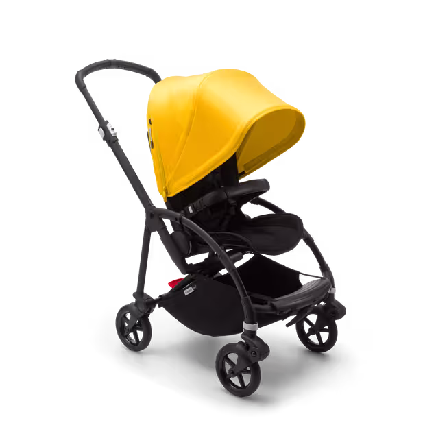 Bugaboo Bee 6 seat stroller lemon yellow sun canopy, black fabrics, black base - Main Image Slide 1 of 2