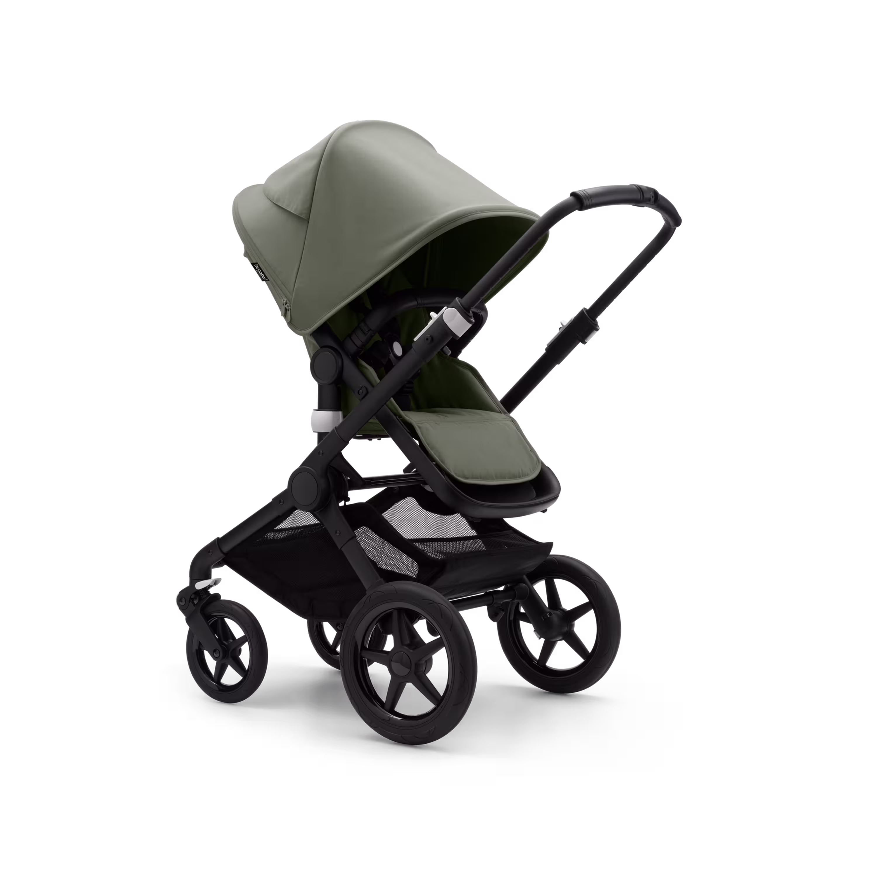Bugaboo Fox 3 kinderwagen met stoel, met black frame, forest green bekleding en forest green zonnekap. - Main Modal Image Slide 7 van 9