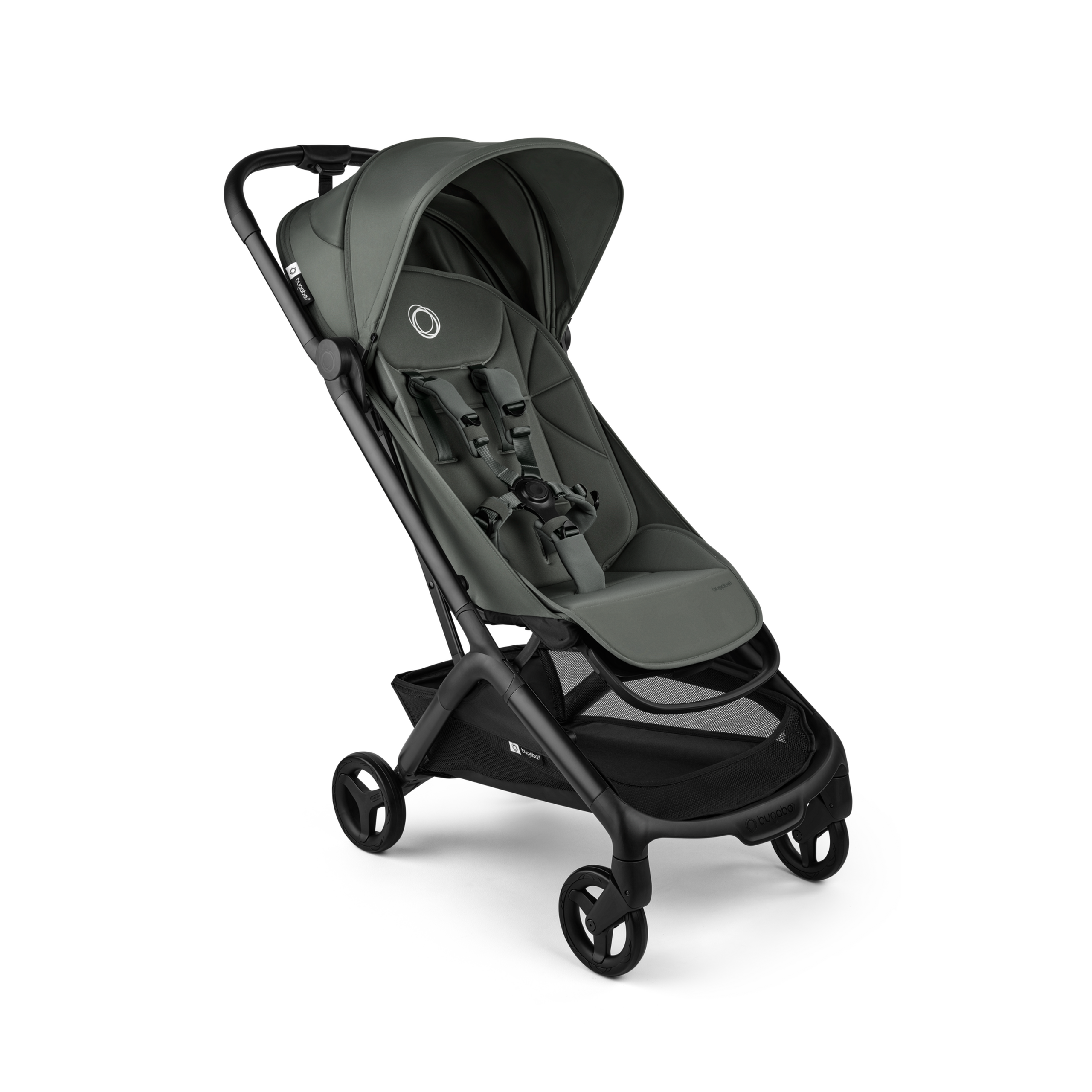 Bugaboo Butterfly 2 Poussette de voyage châssis noir, habillages forest green, capote forest green - Thumbnail Slide 1 of 8