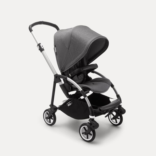 Bugaboo Bee 6 seat stroller grey melange sun canopy, grey melange fabrics, aluminium base - Main Image Slide 1 of 5