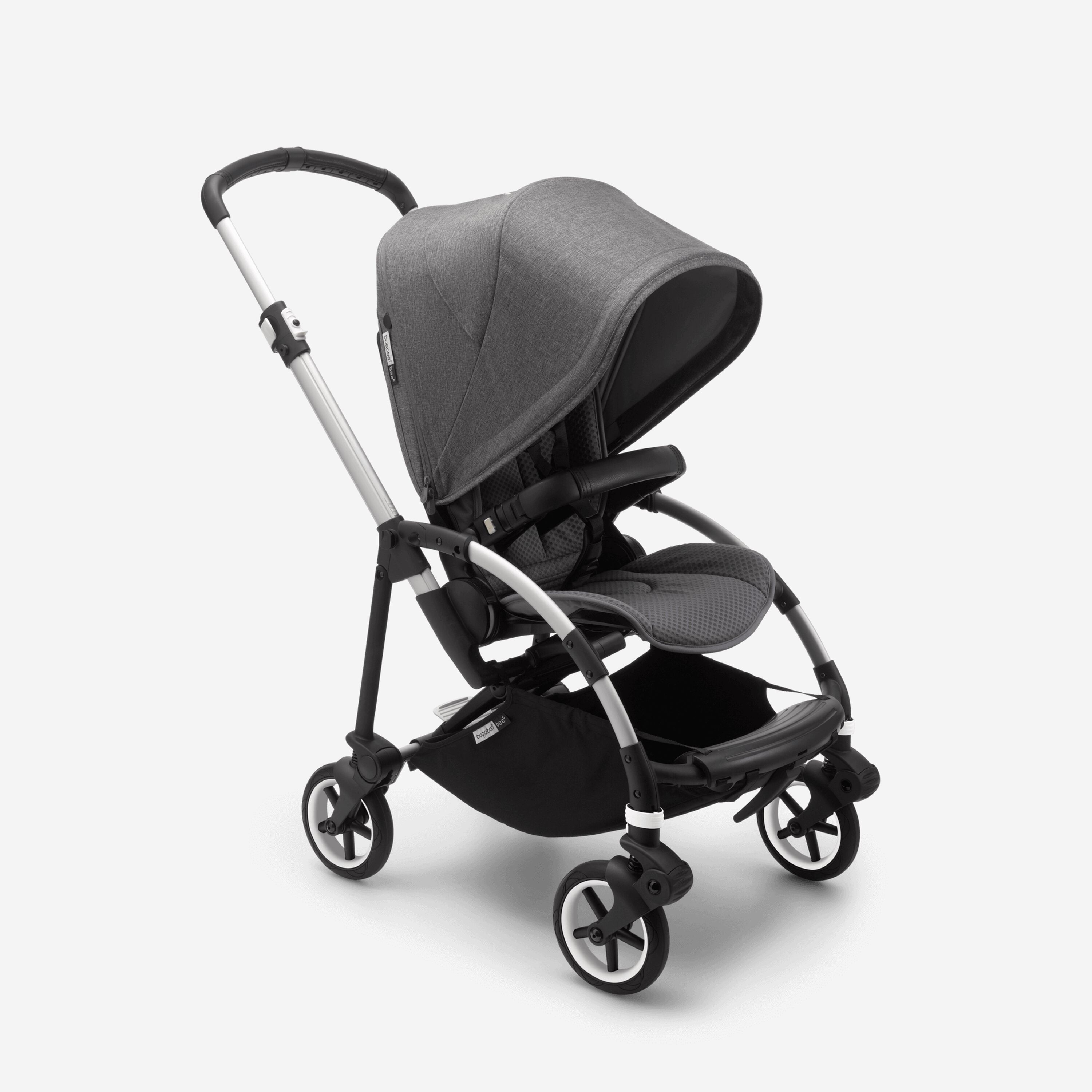 Bugaboo Bee 6 seat stroller grey melange sun canopy, grey melange fabrics, aluminium base - Main Modal Image Slide 1 of 5