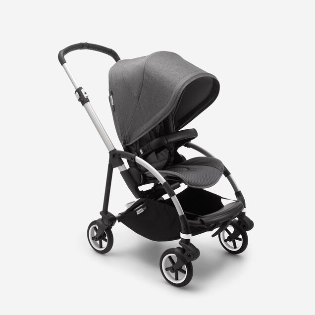 Bugaboo Bee 6 seat stroller grey melange sun canopy, grey melange fabrics, aluminium base - Main Image Slide 1 of 5