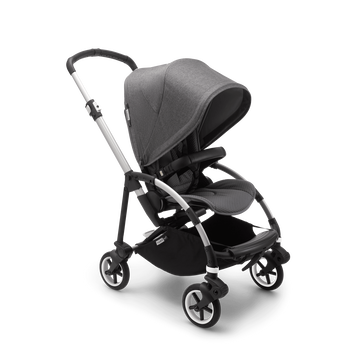 Bugaboo Bee 6 seat stroller grey melange sun canopy, grey melange fabrics, aluminium base