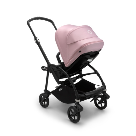 Bugaboo Bee 6 seat stroller soft pink sun canopy, black fabrics, black chassis