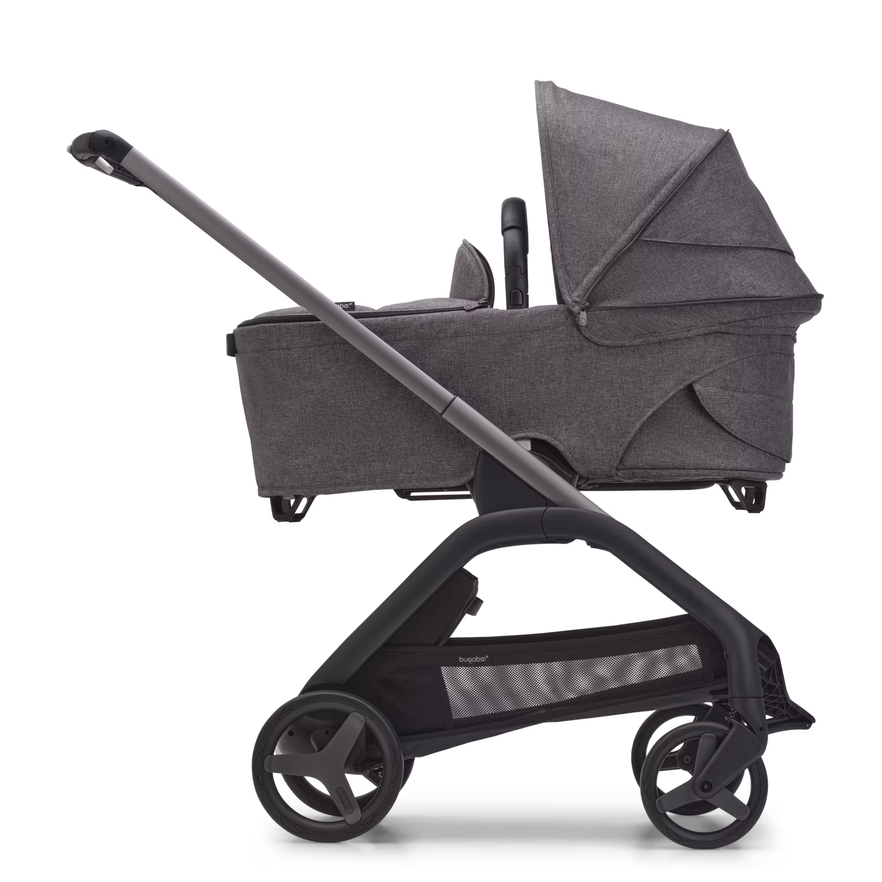 Refurbished Bugaboo Dragonfly 2-in-1 stroller graphite base, grey melange  fabrics, grey melange  sun canopy - Main Modal Image Slide 3 of 10