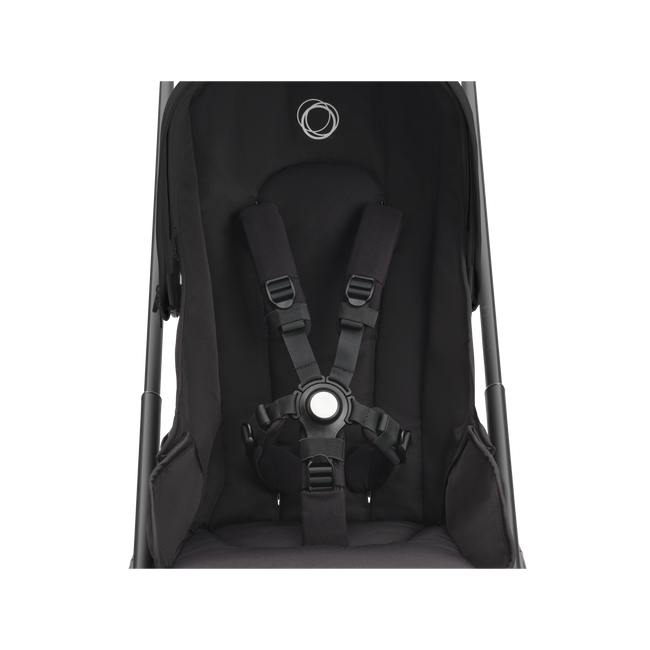 Bugaboo Dragonfly seat with padded 5-point quick-click harness.