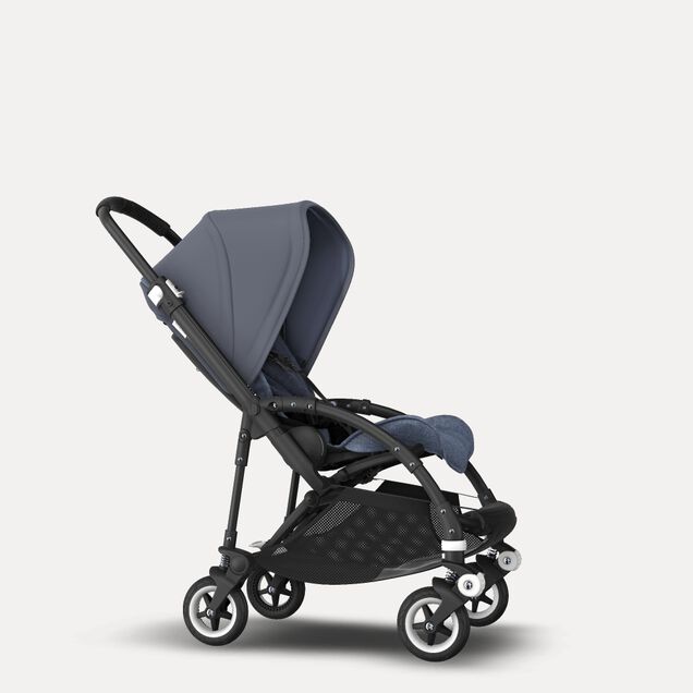 PP Bugaboo Bee 5 seat stroller steel blue sun canopy, blue melange fabrics, black base - Main Image Slide 6 of 6