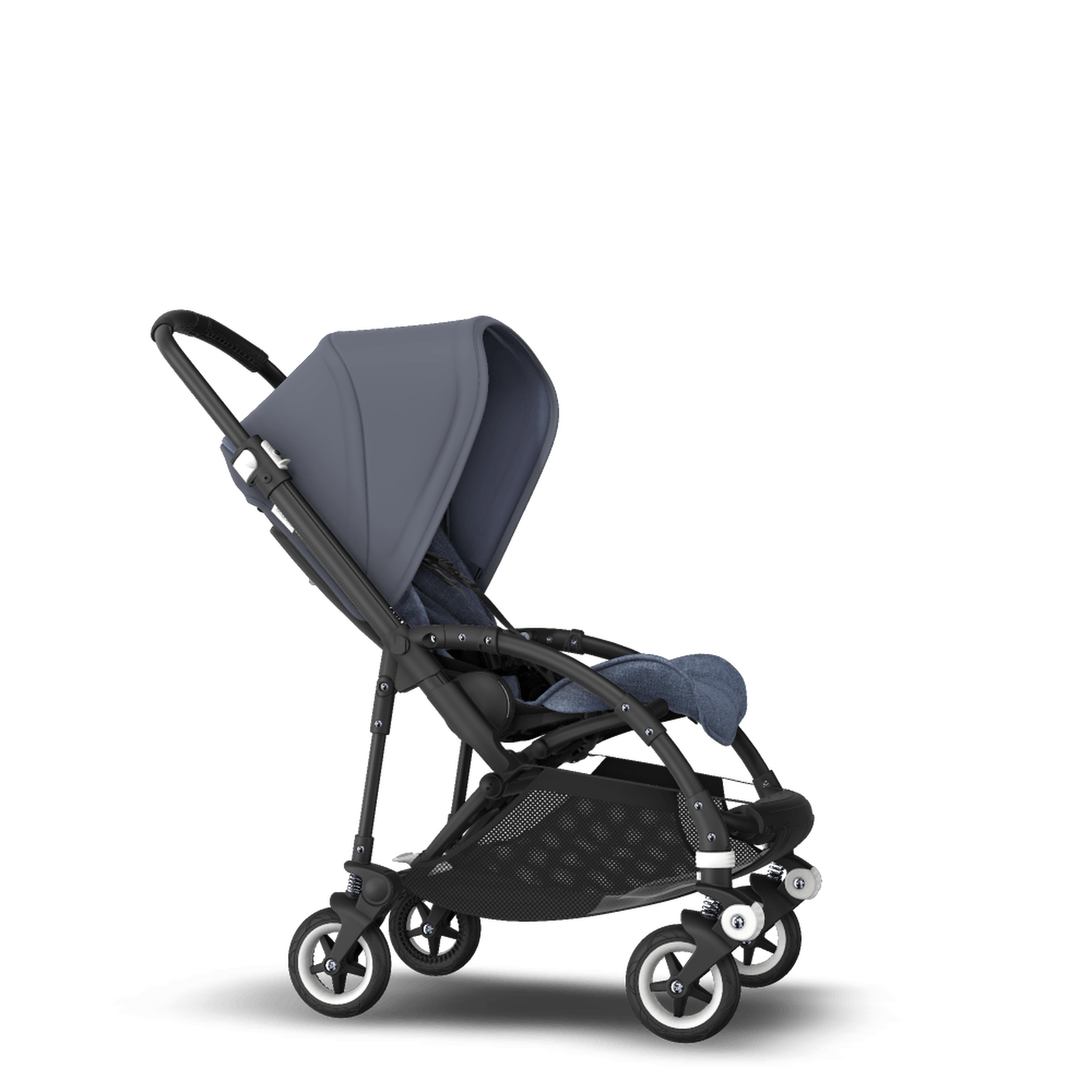 PP Bugaboo Bee 5 seat stroller steel blue sun canopy, blue melange fabrics, black base - Thumbnail Slide 6 of 6
