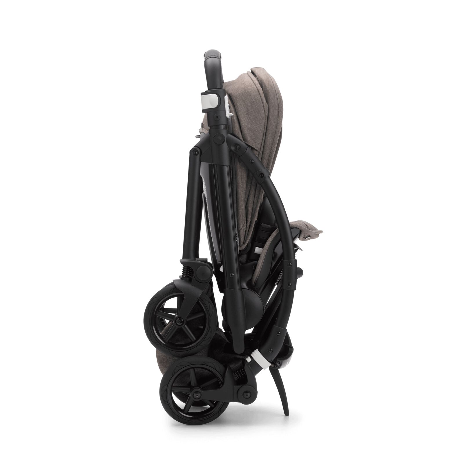 Bugaboo Bee 6 seat stroller mineral taupe mélange sun canopy, mineral taupe mélange fabrics, black base