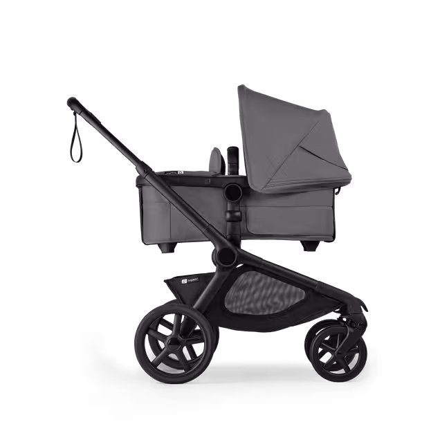 Bugaboo Kangaroo 2-in-1 pram black base, moon grey fabrics, moon grey sun canopy - Main Image Slide 2 of 18