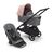 Refurbished Bugaboo Dragonfly bassinet and seat stroller black base, grey melange fabrics, morning pink sun canopy - Thumbnail Slide 1 of 2