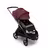 Bugaboo Dragonfly seat stroller graphite base, grey melange fabrics, dark cherry red sun canopy - Thumbnail Slide 3 of 16