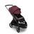 Bugaboo Dragonfly seat stroller graphite base, grey melange fabrics, dark cherry red sun canopy - Thumbnail Slide 3 of 16