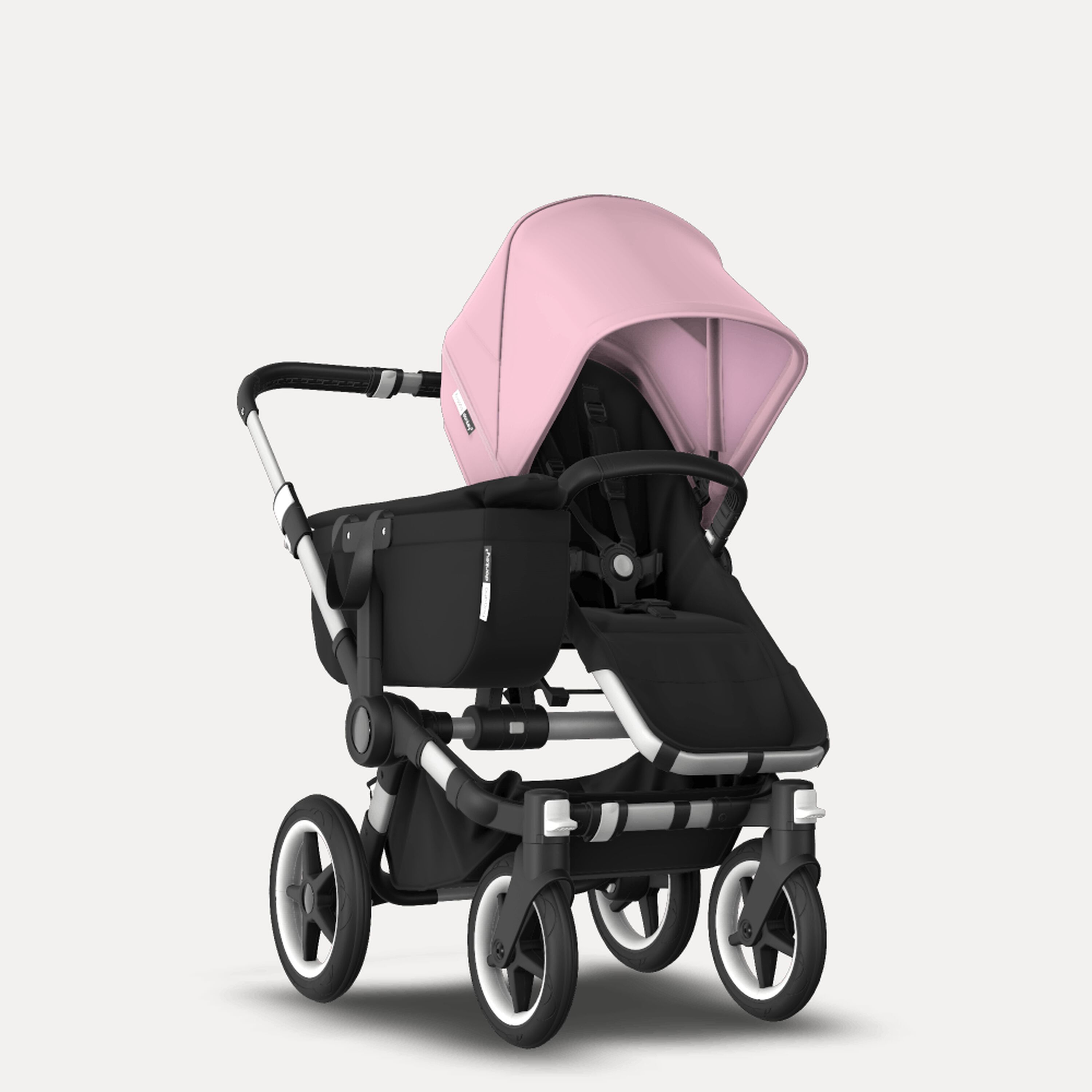 Bugaboo Donkey 3 Mono seat and bassinet stroller soft pink sun canopy, black fabrics, aluminium base - Main Modal Image Slide 5 of 10