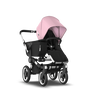 Bugaboo Donkey 3 Mono seat and bassinet stroller soft pink sun canopy, black fabrics, aluminium base - Thumbnail Slide 5 of 10