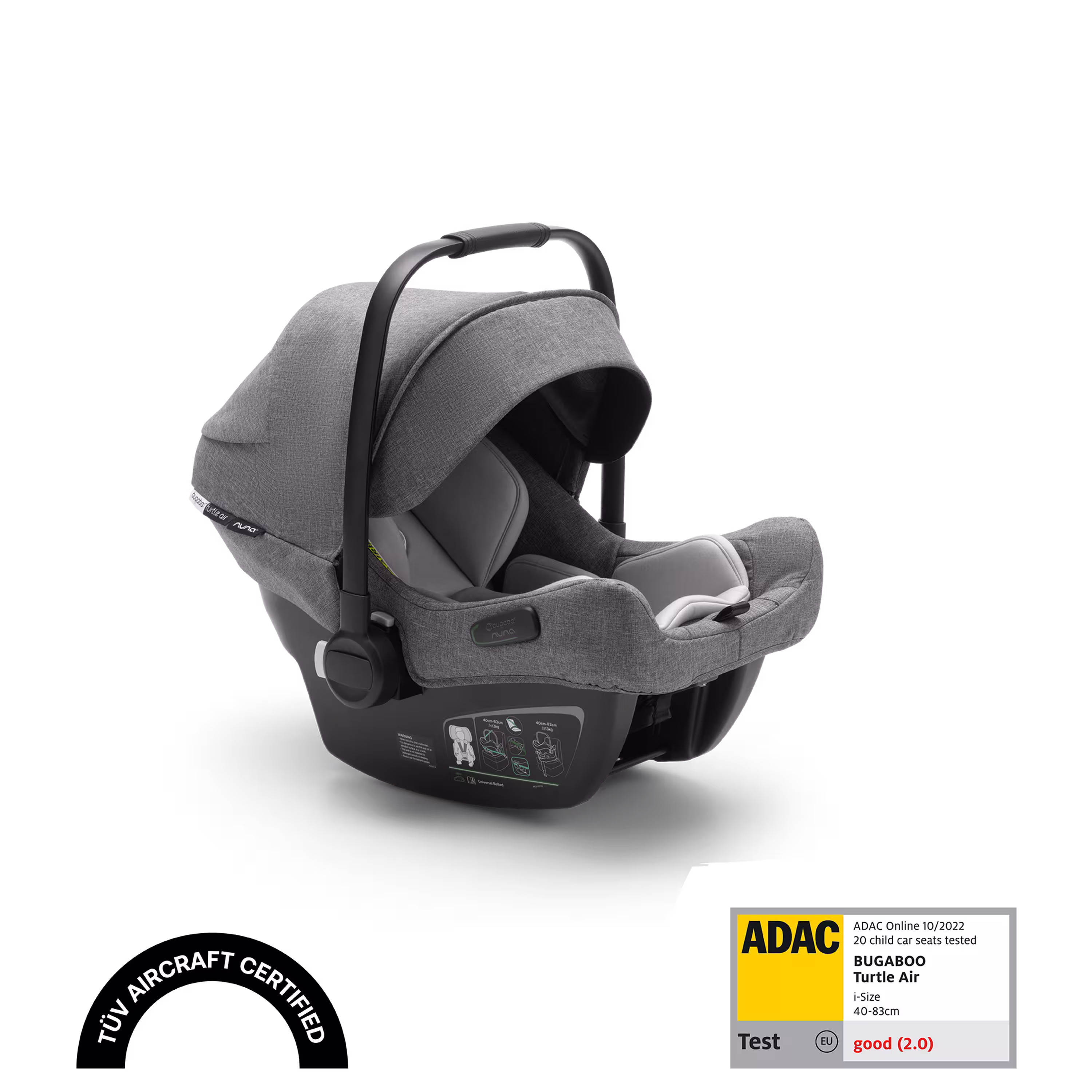 Bugaboo Turtle Air by Nuna car seat GREY MELANGE Double - Main Modal Image Slide 1 of 1