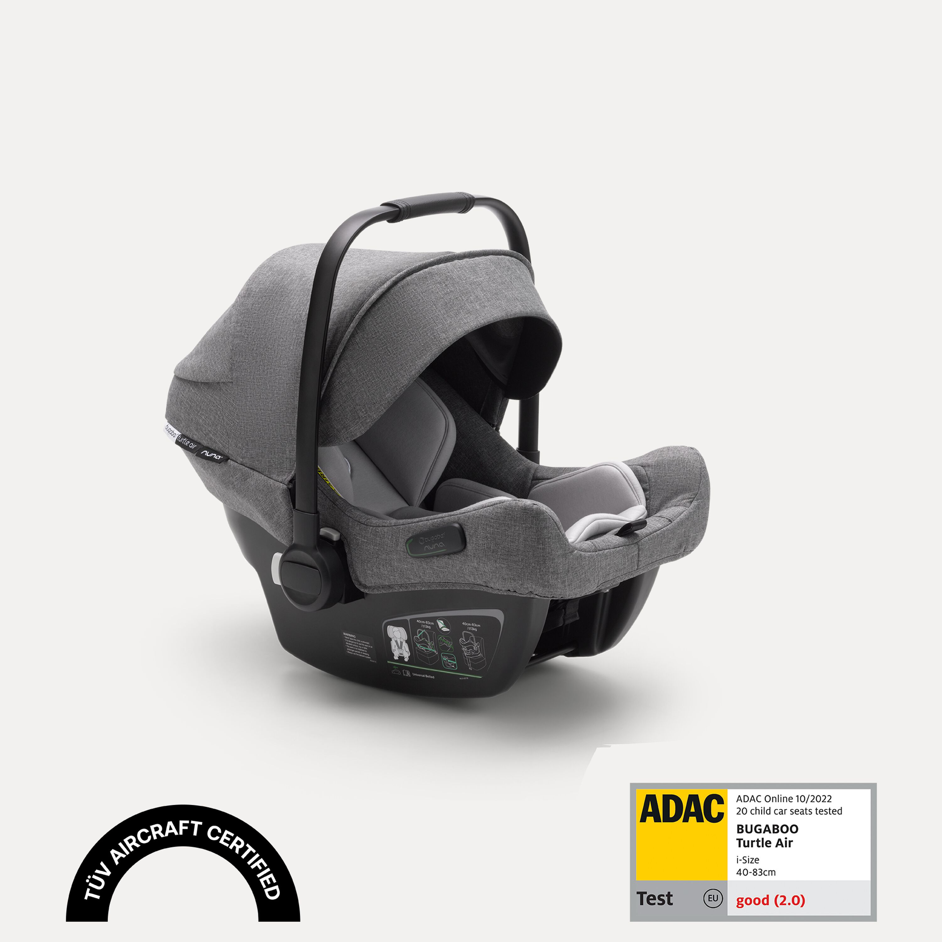 Bugaboo Turtle Air by Nuna car seat GREY MELANGE Double - Main Modal Image Slide 1 of 1