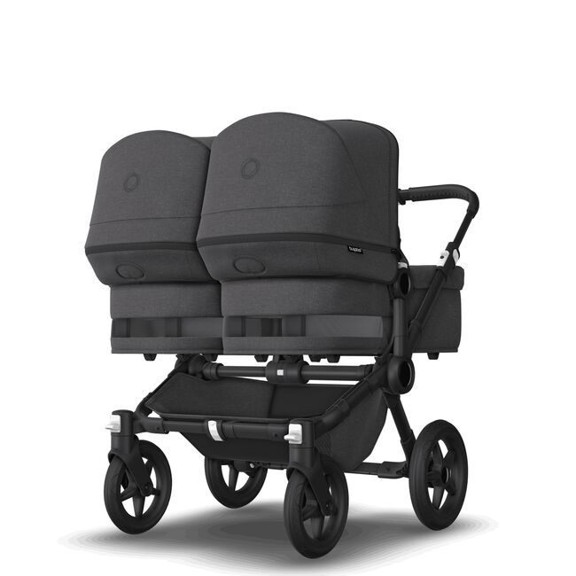 Bugaboo Donkey 5 Twin bassinet and seat stroller black base, mineral washed black fabrics, mineral washed black sun canopy - Main Image Slide 2 of 14