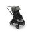 Bugaboo Dragonfly seat stroller with black chassis, midnight black fabrics and forest green sun canopy. - Thumbnail Slide 1 of 16