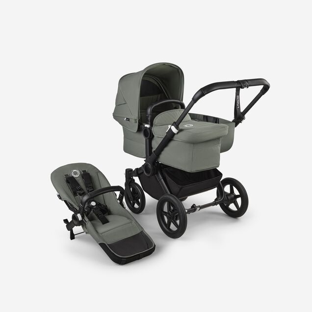 Bugaboo Donkey 5 Mono 2-in-1 stroller black base, forest green fabrics, forest green sun canopy - Main Image Slide 1 of 12