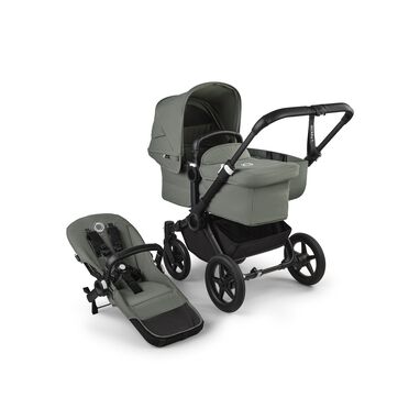 Bugaboo Donkey 5 Mono 2-in-1 stroller black base, forest green fabrics, forest green sun canopy