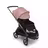 Bugaboo Dragonfly seat stroller with graphite chassis, midnight black fabrics and morning pink sun canopy. The sun canopy is fully extended. - Thumbnail Slide 3 of 16