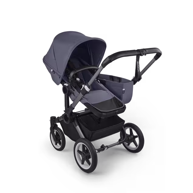 Bugaboo Donkey 5 Mono 2-in-1 stroller graphite base, stormy blue fabrics, stormy blue sun canopy - Main Image Slide 2 of 12