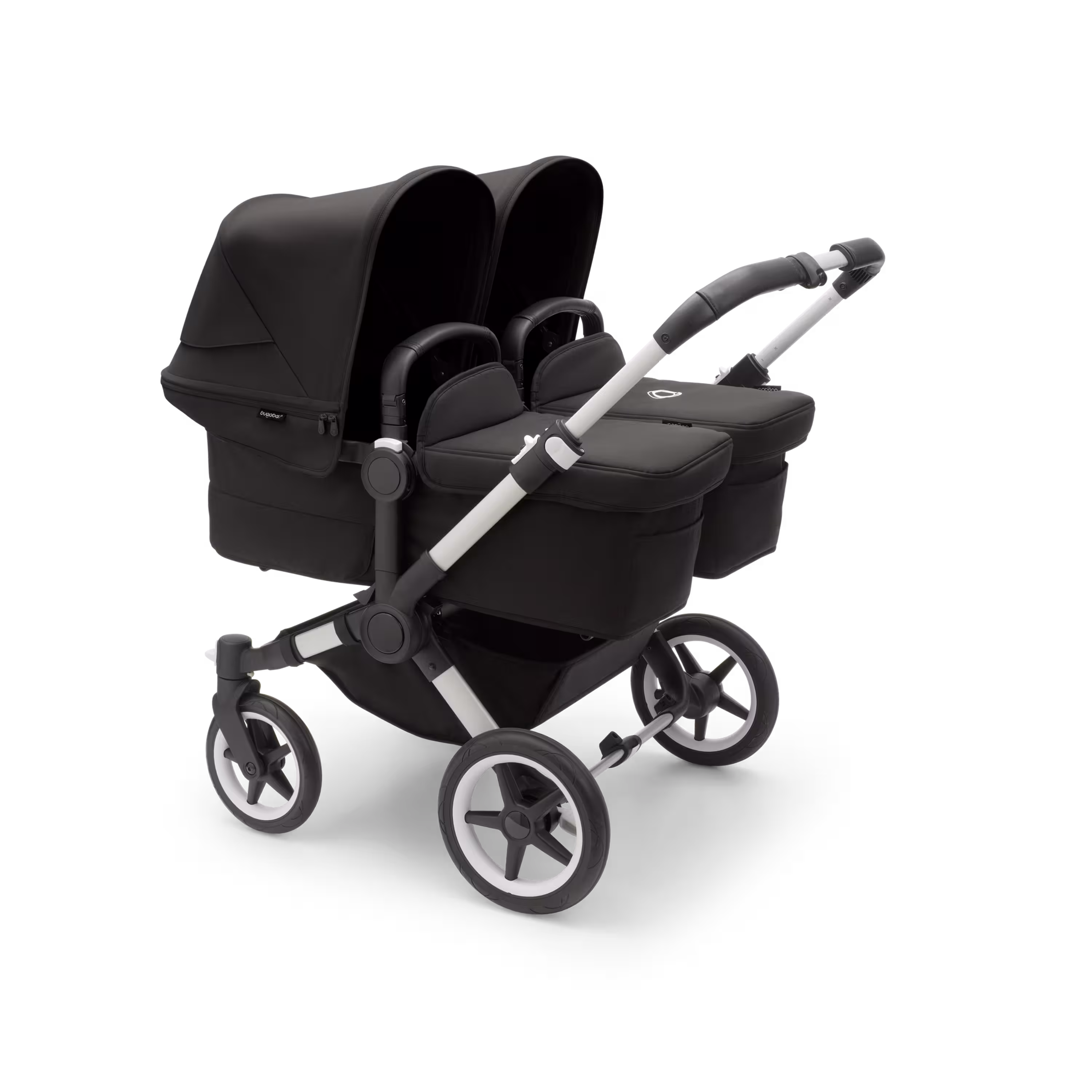 Bugaboo Donkey 5 twin stroller aluminium base, midnight black fabrics, midnight black sun canopy - Main Modal Image Slide 1 of 10