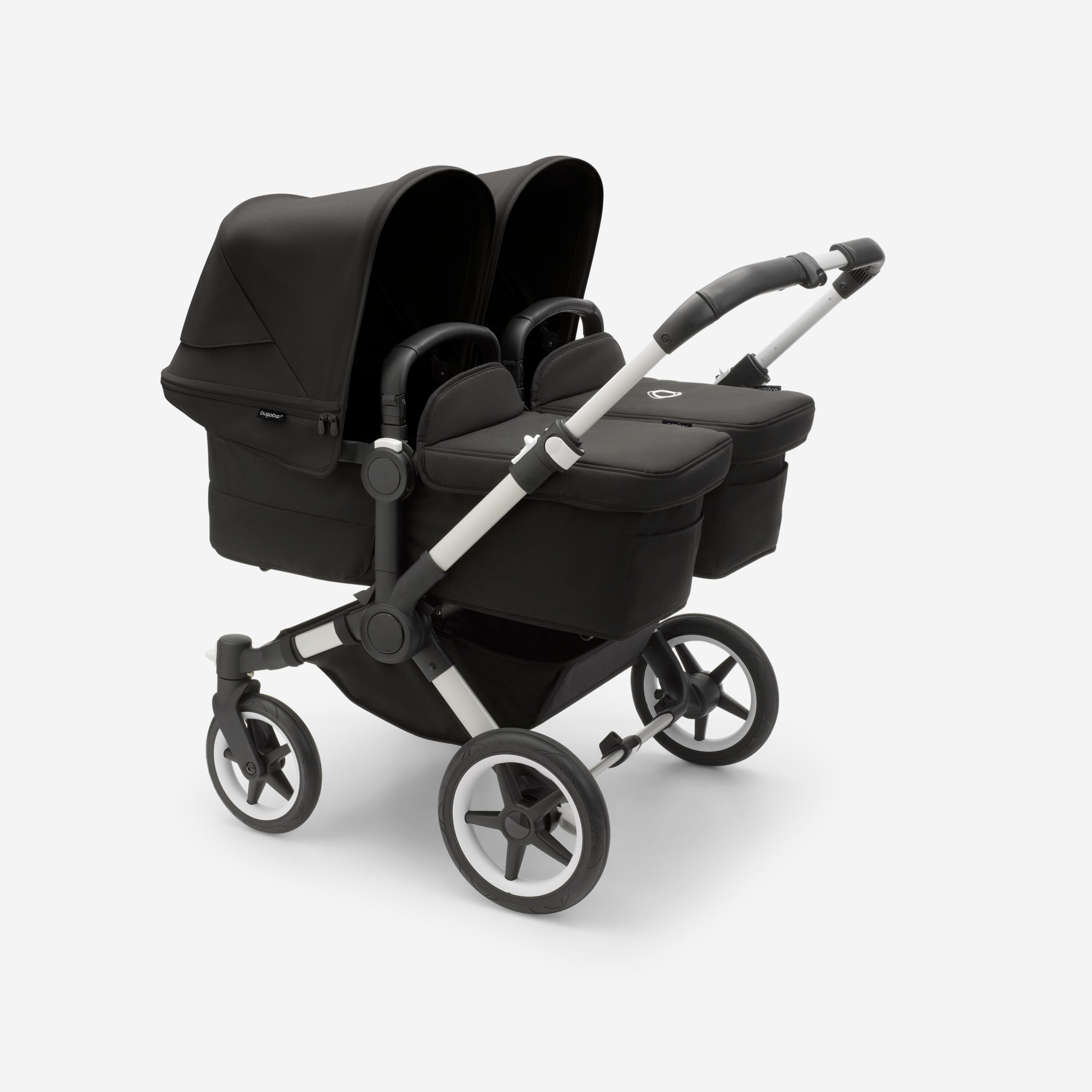 Bugaboo Donkey 5 twin stroller aluminium base, midnight black fabrics, midnight black sun canopy - Main Modal Image Slide 1 of 10