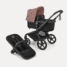 Bugaboo x Konges SlØjd limited edition Fox 5 Renew 2-in-1 stroller black base, heritage black fabrics, dusty pink sun canopy