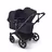 Bugaboo Donkey 6 double pushchair black base, deep indigo fabrics, deep indigo sun canopy - Thumbnail Slide 2 of 10