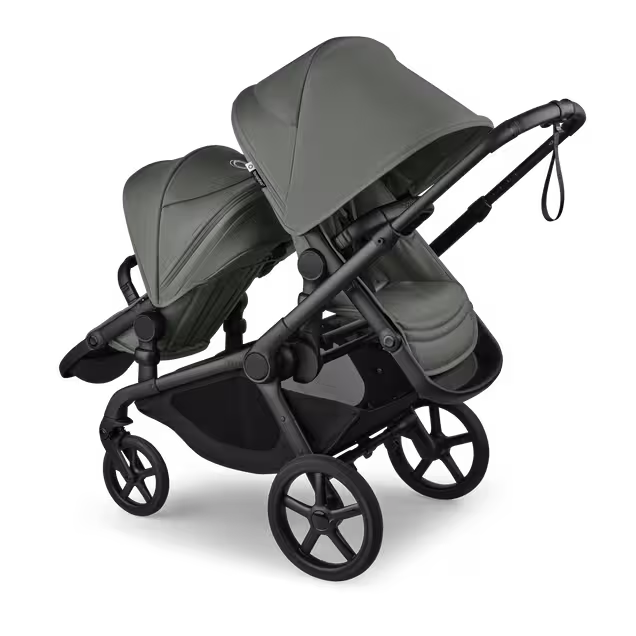 Bugaboo Kangaroo tandem stroller black base, forest green fabrics, forest green sun canopy test - Main Image Slide 5 of 18