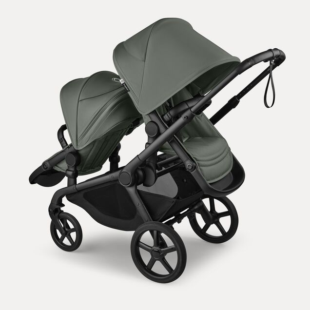 Bugaboo Kangaroo tandem stroller black base, forest green fabrics, forest green sun canopy test - Main Image Slide 5 of 18