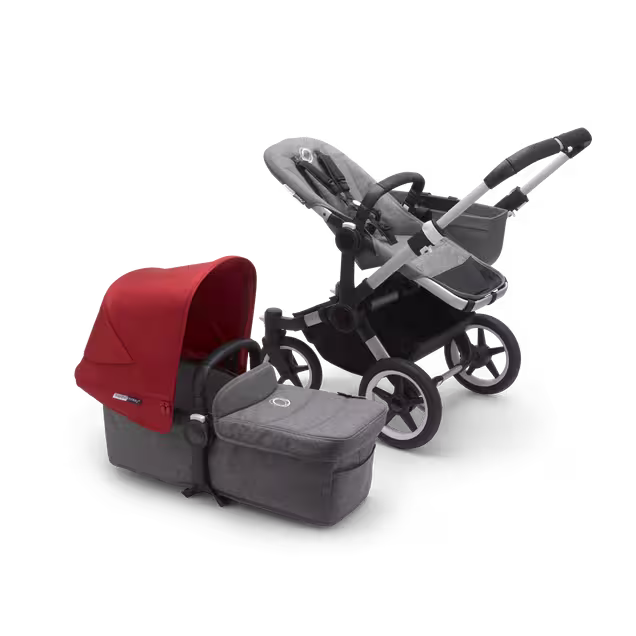 Bugaboo Donkey3 mono complete ASIA ALU/GREY MELANGE-RED - Main Image Slide 1 of 4
