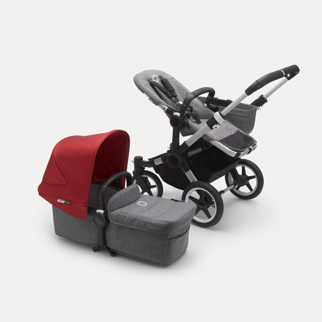 Bugaboo Donkey3 mono complete ASIA ALU/GREY MELANGE-RED - Main Image Slide 1 of 4