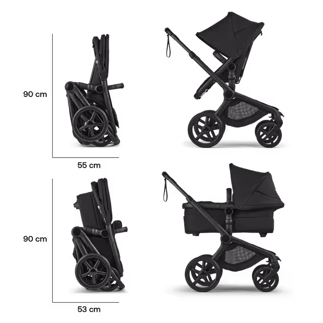 Bugaboo Fox 5 Renew Poussette 2 en 1 châssis noir, habillages forest green, capote forest green - Main Image Slide 9 of 11