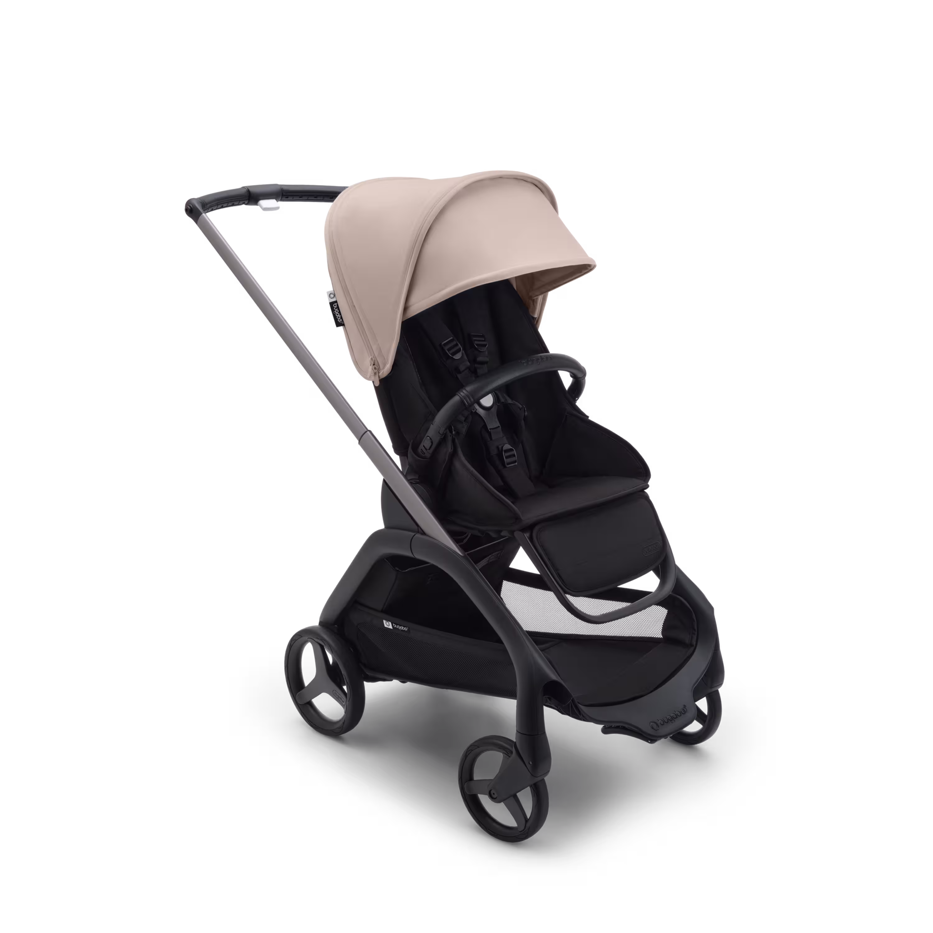 Bugaboo Dragonfly seat stroller graphite base, midnight black fabrics, desert taupe sun canopy - Main Modal Image Slide 1 of 16