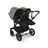 Bugaboo Donkey 5 twin stroller black base, midnight black fabrics, forest green sun canopy - Thumbnail Slide 3 of 12