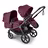 Bugaboo Kangaroo Double bassinet and seat pram black base, dark cherry red fabrics, dark cherry red sun canopy - Thumbnail Slide 3 of 18