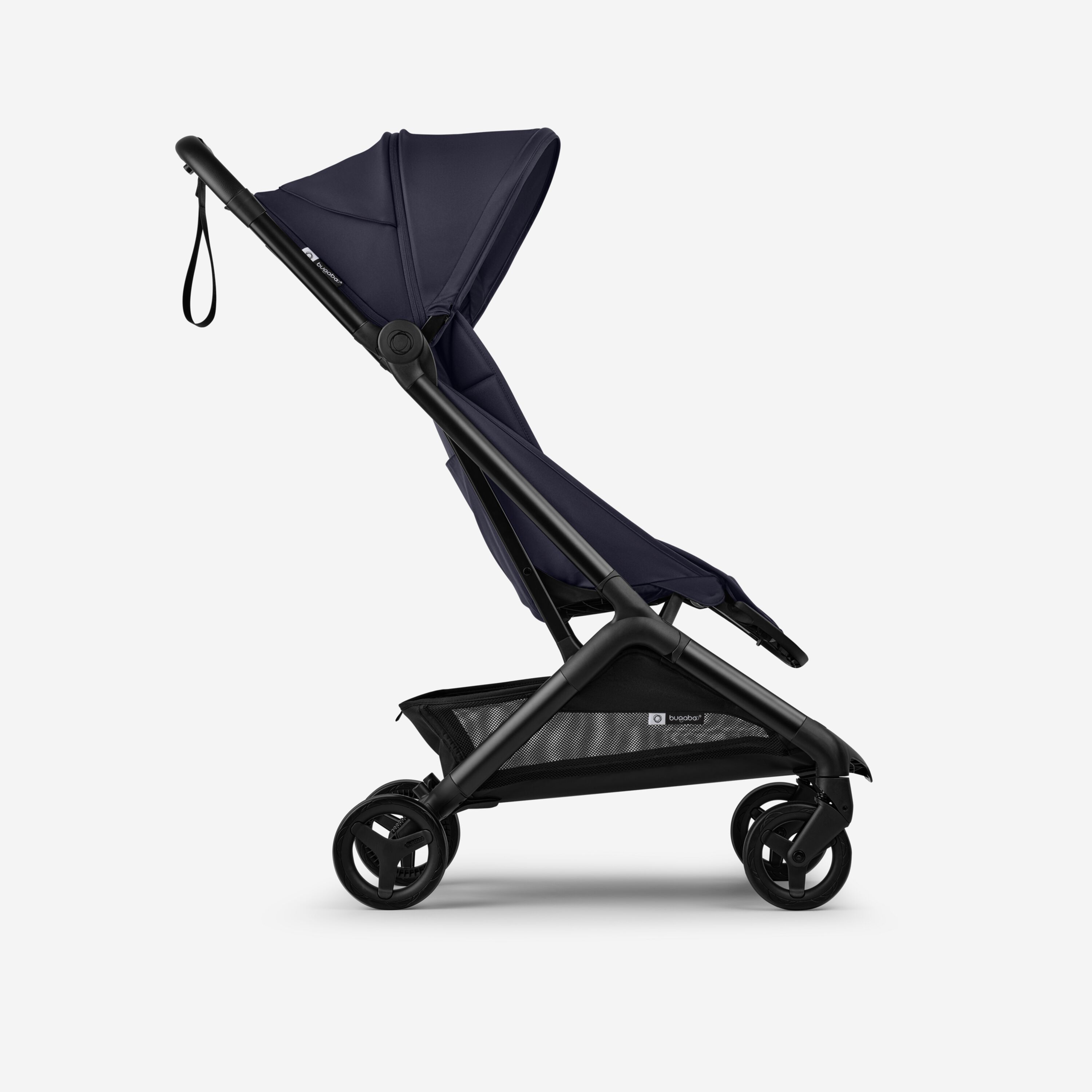 Bugaboo Butterfly 2 travel stroller black base, deep indigo fabrics, deep indigo sun canopy - Main Modal Image Slide 2 of 9